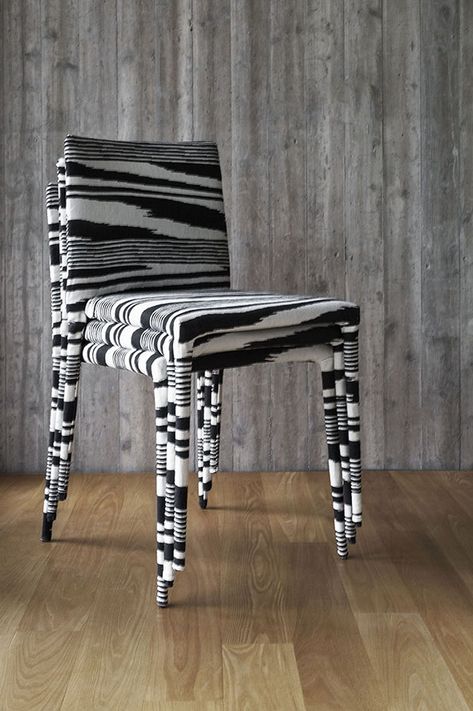 Chair with removable cover, Missoni Home Stackable Dining Chairs, Missoni Home, Contemporary Dining Chairs, Interior Furniture, Upholstered Dining Chairs, Fabric Collection, Missoni, Contemporary Furniture, Dining Furniture