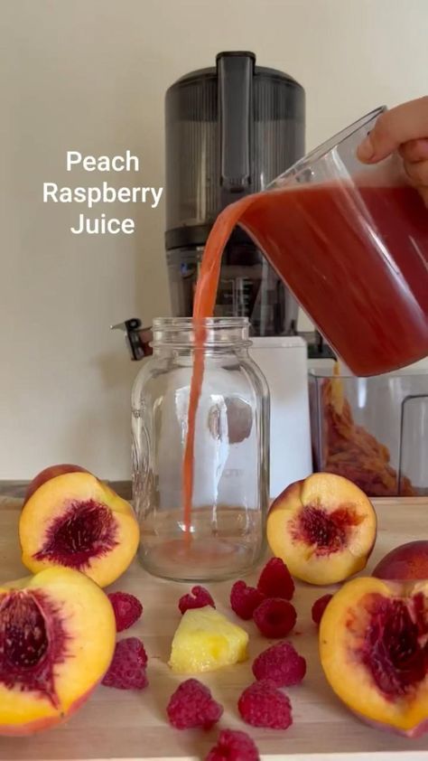 Raspberry Juice, Best Juicing Recipes, Fresh Juice Recipes, Peach Raspberry, Fruit Juice Recipes, Healthy Juicer Recipes, Healthy Juice Drinks, Juice Cleanse Recipes, Juicy Juice