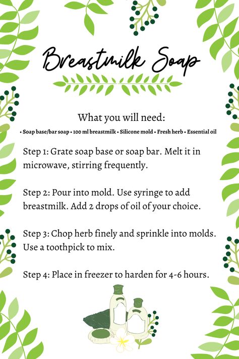 Diy Breastmilk Soap, Breast Milk Soap Recipe, Breastmilk Lotion, Breastmilk Uses, Breastmilk Recipes, Breastmilk Soap, Milk Soap Recipe, Breastfeeding Foods, Baby Life Hacks