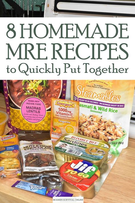 Mres Food, Homemade Mre, Mre Food, Mre Meals, Prepper Tips, Survival Recipes, Emergency Preparedness Food Storage, Pantry Meals, Survival Food Storage