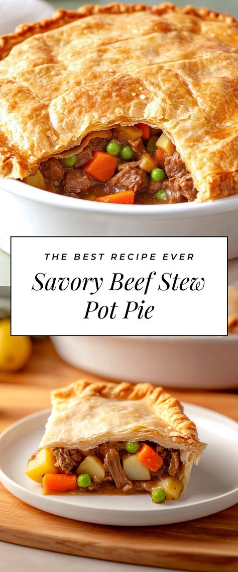 Image for Savory Beef Stew Pot Pie Beef Pot Pie Soup, Roast Beef Pot Pie, Beef Stew Pot Pie, Leftover Beef Stew, Savory Beef Stew, Beef Pot Pie Recipe, Pot Pie Recipe Easy, Beef Pot Pie, Tasty Beef Stew