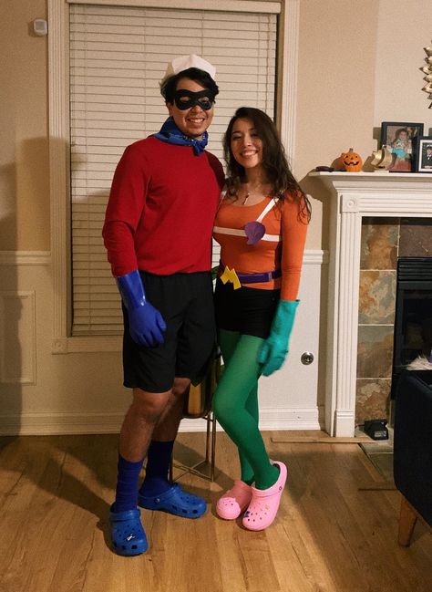 Pixar Couple Costumes, Barnacle Boy Costume, Halloween Costumes Homemade, Mermaid Man And Barnacle Boy, Mermaid Man And Barnacle, Barnacle Boy, Costume Couple, Made Costume, Costumes 2024