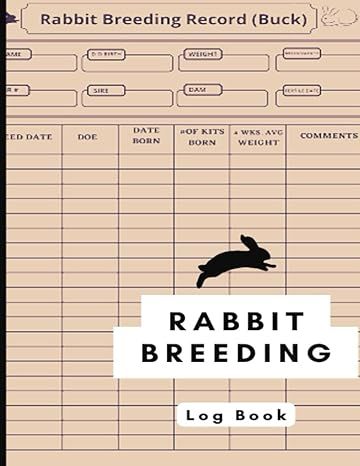 Rabbit Breeding Log Book: Tracker for Rabbitry Businesses and Hobbyists & Rabbit Information Book and Records Record Diary: walker, luna: 9798413086490: Amazon.com: Books Rabbit Breeding, Rabbit Information, Book Tracker, Log Book, Log, Free Shipping, Books, Animals