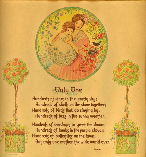 Vintage Mother Motto. Happy Mother's Day. Vintage Mothers Day, Favorite Poems, Remembering Mom, Mother Poems, Mother Pictures, Mother Art, Vintage Blog, Holiday Images, Antique Illustration