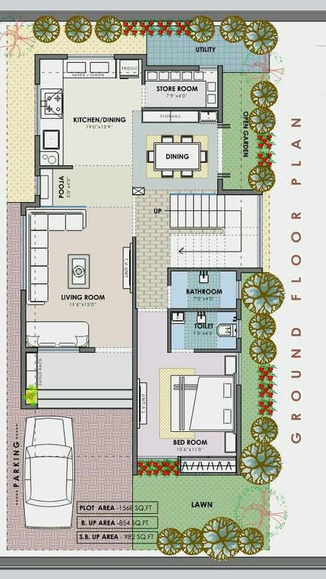 30x60 House Plans West Facing, 25x60 House Plans, Company Architecture, 30x50 House Plans, Indoor Stairs, 20x40 House Plans, Architecture Structure, 2bhk House Plan, Unique House Plans