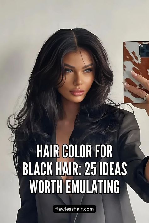 Soft Black Soft Black Hair Color, Soft Black Hair, Black Hair Ideas, Color For Black Hair, Black Hair Dye, Black Hair Color, Hair Dye Ideas, Dye My Hair, Hair Color For Black Hair