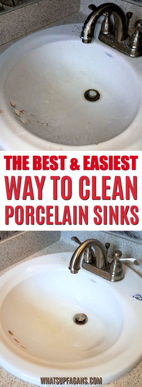 how to clean a porcelain sink - bathroom porcelain sink cleaning - best way to clean porcelain sink - cleaning tutorial tip hacks Bathroom Sink Organization Top, Clean Porcelain Sink, Clean Bathroom Sink, Bathroom Sink Organization, Sink Organization, Porcelain Sinks, Diy Cleaning Solution, Deep Cleaning Tips, Speed Cleaning