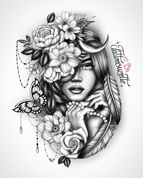 Sinister Tattoos, Tato Tradisional, Face Tattoos For Women, Girl Face Tattoo, Female Tattoos, Men Tattoos, Leg Tattoos Women, Tatuaje A Color, About Tattoo