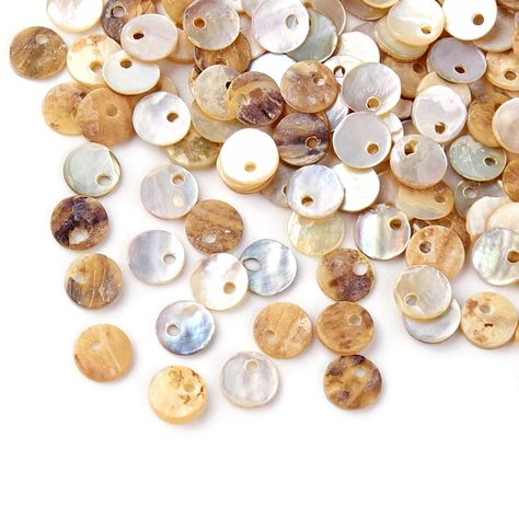 PRICES MAY VARY. What You Will Receive: 1000pcs Mini Flat Round Natural Akoya Mother of Pearl Shell Charms. Size: about 6mm in diameter, 1mm thick, hole: 1mm. Material: Made of Natural Akoya Mother of Pearl Shell, treasured for their unique luster and cute disc shape, decent quality with beautiful pattern on the surface indicating the natural pearl shell formation,they can be used comfortably in various kinds of crafting designs. Drilled: Each charm with a 1mm hole through the top for easy strin Sea Glass Art Diy, Seashell Pendants, Making Accessories, Seashell Crafts, Fabric Beads, Beaded Jewelry Patterns, Necklaces Jewelry, Pearl Shell, Shell Pendant