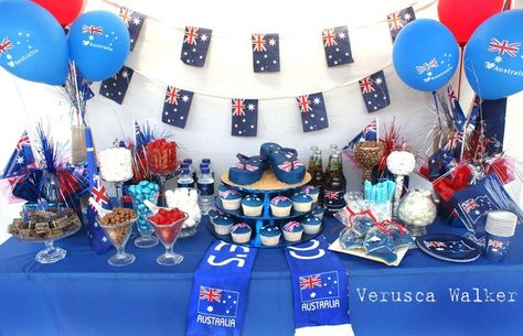 Lolly Table, Australian Party, Australia Day Celebrations, Australia Party, Leaving Party, Aus Day, Aussie Food, Happy Australia Day, Australian Flag