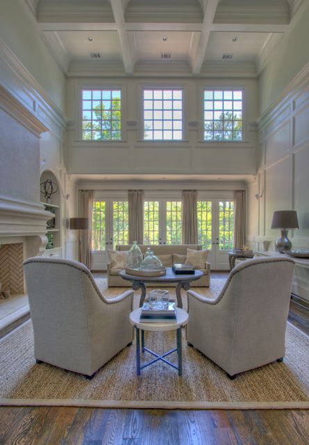 1224 Peachtree Battle: Before and After! — This Photographer's Life High Ceiling Living Room, Window Room, Living Room Windows, Home Designs, Lounge Room, Beautiful Interiors, French Doors, Feng Shui, Great Rooms