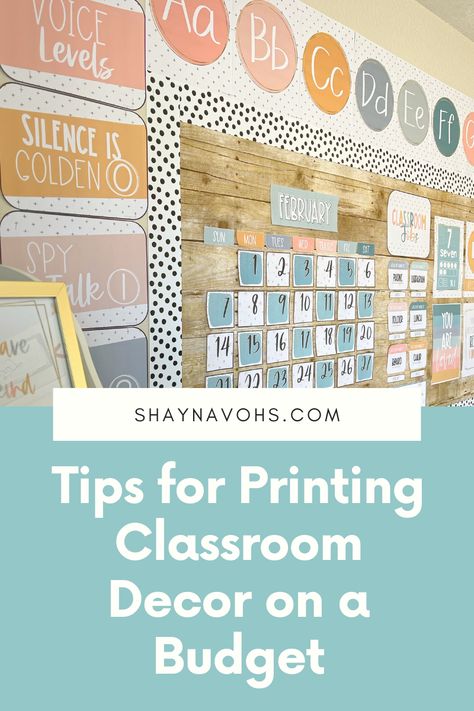 Tips for Printing Classroom Decor on a Budget - Shayna Vohs Budget Classroom Decor, Classroom Decor On A Budget, Cheap Classroom Decor, February Classroom, Teacher Toolbox Labels, Teacher Board, Teacher Boards, Classroom Decor Themes, Teacher Discounts