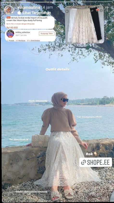 Ootd Hijab, Lace Skirt, Ootd, Wedding Dress, Lace