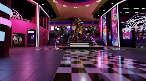 Fnaf Security Breach, Nightclub Design, Fnaf Wallpapers, Green Screen Video Backgrounds, Security Breach, Fnaf Art, Video Background, Neon Lights, Background Pictures