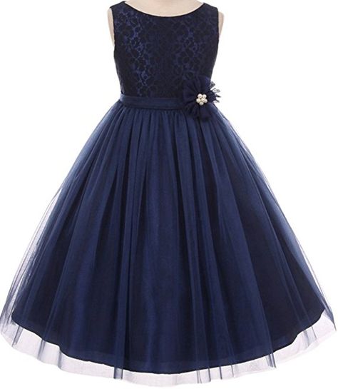 Navy Blue Flower Girl Dresses, Baby Special Occasion Dress, Flower Girl Dresses Navy, Tule Rok, Flower Girl Dresses Blue, Girls Floral Dress, Tulle Flowers, Christening Dress, Flower Girl Dress Lace