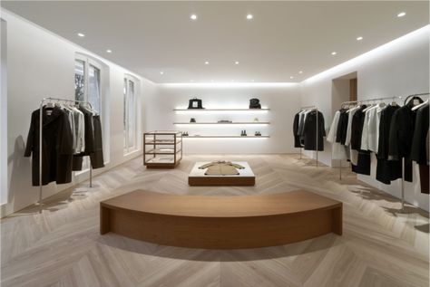 » Jil Sander store Matteo Brioni, Noma Restaurant, Natural Architecture, Wooden Panelling, Curved Bench, Paris Store, John Pawson, Front Rooms, Bespoke Interiors