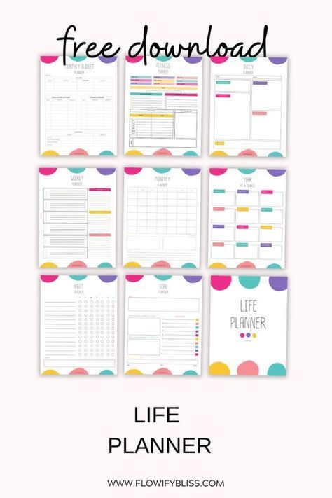 A free printable life planner that will help you get your life in order! This printable contains 10+ planning pages that you can print out instantly. 2024 Planner Printable Free, Free Printables Organization Templates, Free Printable Life Planner, Life Planner Printables Free, Family Planner Printables, Design Your Own Planner, Free Printable Planner Pages, Printable Life Planner, Happy Planner Free Printable