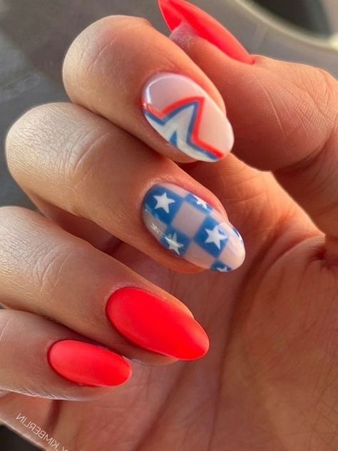 Usa Nails, Patriotic Nails, Western Nails, Fourth Of July Nails, 4th Of July Nails, Summery Nails, July Nails, Cute Gel Nails, Dipped Nails