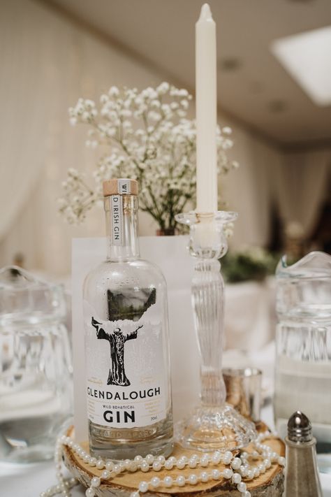 Bottle Centrepiece, Dressing Elegant, Wedding Alcohol, Bundaberg Rum, Room On A Budget, Bottle Centerpieces, Room Styling, Gin Bottle, Table Dressing