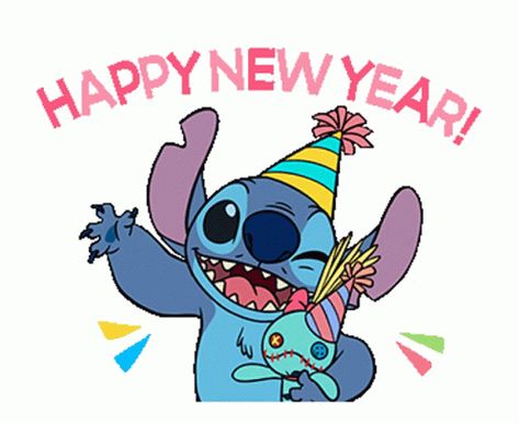 Happy New Year Stitch GIF - HappyNewYear Stitch - Discover & Share GIFs Stitch Wallpaper Iphone, Lilo And Stitch Characters, Stitch Wallpaper, Happy New Year Pictures, Happy New Year Gif, Lilo And Stitch Drawings, Stitch Character, Stitch Quote, Disney Emoji