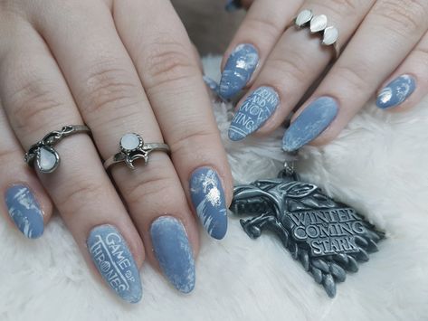 Game of thrones nail art Game Of Thrones Nails Designs, Game Of Thrones Nail Art, Game Of Thrones Nails, Games Of Thrones, Get Nails, Gel Nail Designs, Nail Games, Nail Art Tutorial, Art Tutorial