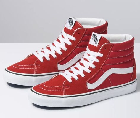 $70 White High Top Vans, Checkered Shoes, Vans Store, Red Vans, White Casual Shoes, Leopard Sneakers, Vans Red, Vans Blue, Vans Style