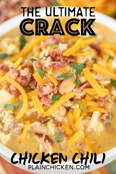 White Chicken Chili Crockpot, Freeze Leftovers, White Chicken Chili Recipe Crockpot, Chili Crockpot, Recipes Chili, White Chicken Chili Slow Cooker, Chicken Chili Crockpot, Slow Cooker Chicken Chili, Chili Chili