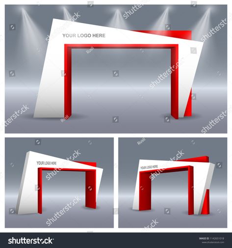 3d gate entrance modern abstract style with spotlight for exhibition. Vector editable.modern#abstract#gate#entrance House Makeover On A Budget, Driveway Entrance Gate, Shop Board Design, Event Entrance Arch, Gate Entrance, Event Entrance, Factory Architecture, Gate Designs, Driveway Entrance