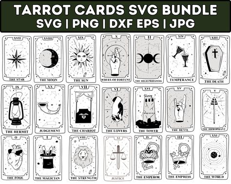 Tarot Svg, Tarot Card Svg, Sun Svg, Witch Tarot, The Hierophant, Tarot Major Arcana, Fortune Teller, Cricut Free, Major Arcana