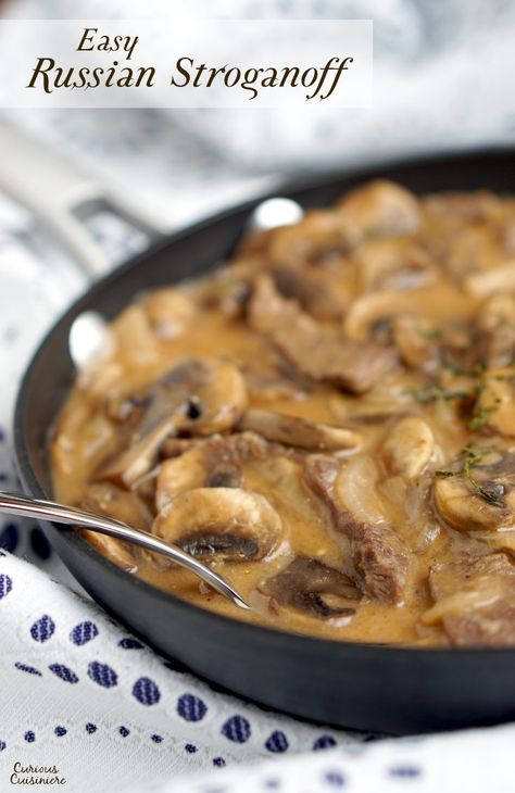 Our easy and authentic Russian Beef Stroganoff recipe combines tender beef and flavorful mushrooms in a creamy sauce for an elegant, yet quick dish. Russian Beef Stroganoff Recipe, Russian Beef Stroganoff, Crock Pot Stroganoff, Traditional Beef Stroganoff, Stroganoff Beef, Beef Stroganoff Crockpot, Beef Stroganoff Recipe, Russian Dishes, Beef Stroganoff Easy