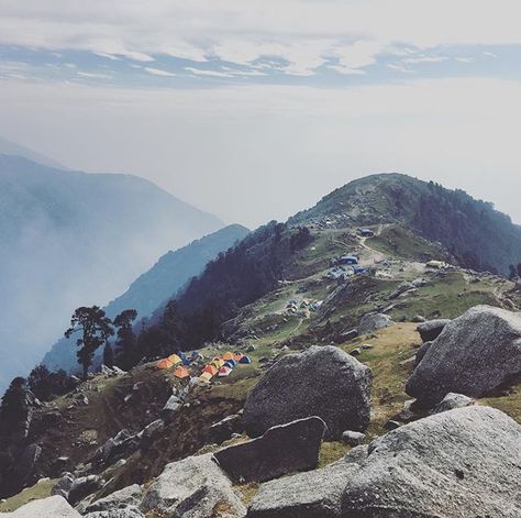 Reposting @_rude.awakening: Stunning views of Triund on route to Snowline! #hike  #hiking #trek #trekking #outdoors #smile #instadaily #instagood #fitness #fitnessmotivation Hiking Photography, Pretty Places, Stunning View, Photography Ideas, Trekking, Travel Blog, Hiking, Natural Landmarks, Photography