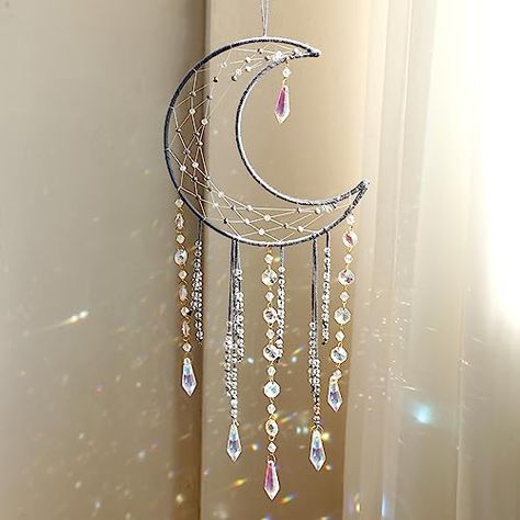 Limited-time deal: Artilady Dream Catchers with Crystals - Large Grey Boho Moon Dream Catcher Wall Decor House Decorations for Home Girls Kids Baby Bedroom Room Decor Christmas Birthday Teen Girl Boys Gifts Dreamcatcher Suncatcher, Dreamcatcher Bedroom, Dream Catcher Wall Decor, Crystal Dream Catcher, Moon Dream Catcher, Birthday Teen, Rainbow Dance, Rose Shower Curtain, Room Decor Christmas