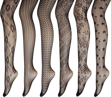 PreSox Fishnet Tights Seamless Nylon Mesh Stockings Toeless Pantyhose for Women 6 Pack, One Size, C : Amazon.ca: Clothing, Shoes & Accessories Rhinestone Fishnet Tights, Mesh Stockings, Pattern Tights, Rhinestone Fishnets, Stocking Pattern, Patterned Tights, Fishnet Tights, Fishnet Stockings, Dressy Dresses