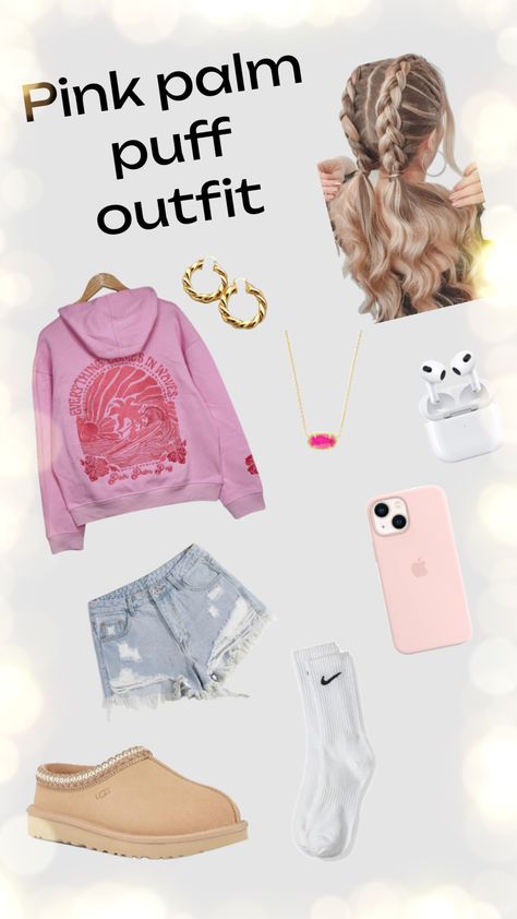 Pink palm puff is literally the best! Like it so I can get a pr package ❤️❤️🌺🌺 Puff Outfit, Outfit Inspo Summer, Branded Sweatshirts, Comfy Hoodies, Really Cute Outfits, School Outfits, Comfy Outfits, Cute Outfits, Outfit Inspo