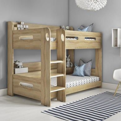 Oak Bunk Beds, Wooden Bed Side Table, Bunker Bed, Bed Side Table Design, Wooden Bunk Bed, Bunk Bed Ladder, Bunk Bed Storage, Kids Bed Design, Modern Bunk Beds