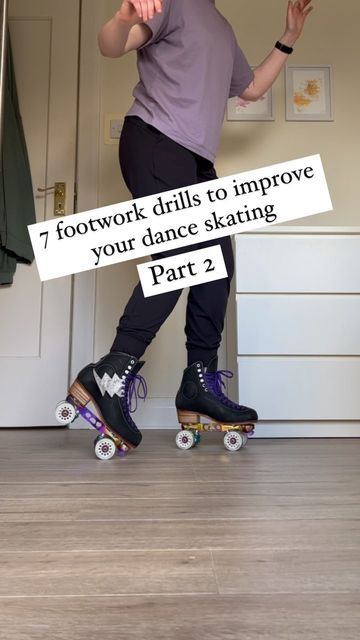 UV on Instagram: "FOOTWORK DRILLS to improve your dance skating - Part 2 I thought I’d share some footwork moves that you can practice by themselves that are used a lot in dance skating. It can be really difficult to watch a combo and break down all the steps that go into it so I thought I’d share a few to help you make your own combos. Toe Pivots - these look kinda cool and are relatively easy you just switch the facing direction and the foot that’s on its toe, you can also do this move rollin Roller Skate Dance Moves, Roller Skating Moves, Strengthen Ankles, Dance Skating, Footwork Drills, Jam Skating, Roller Blading, Skate Vibes, Derby Skates