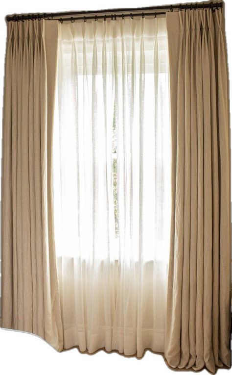 Neutral Curtains, Beige Curtains, Layered Curtains, Living Room Curtains, Room Curtains, Curtains Living, Neutral Living Room, Pleated Curtains, White Curtains