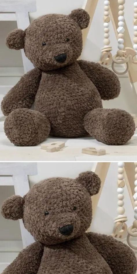 a brown crochet teddy bear pattern Giant Bear Crochet Pattern, Large Teddy Bear Crochet Pattern Free, Free Teddy Bear Crochet Pattern, Free Bear Crochet Pattern, Teddy Bear Crochet Pattern Free, Crochet Bear Pattern Free, Crochet Stuffed Bear, Crochet Vs Knit, Crochet Teddy Bear Pattern Free