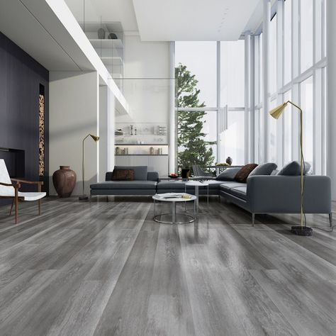 Contemporary Flooring Ideas, Gray Hardwood Floors, Grey Wooden Floor, Grey Laminate Flooring, Floor Vinyl, Elk Head, Raw Sienna, Grey Wood Floors, Oak Laminate Flooring