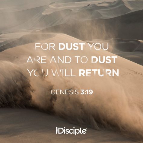 Genesis 3:19 - For dust you are and to dust you will return. From Dust To Dust We Return, You Are Dust And To Dust You Will Return, 19 Tattoo, Genesis 3 19, Nurture Your Soul, Living Hope, Broken Spirit, Dark Materials, Art Meditation