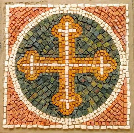 Byzantine Art Mosaics, Animal Line Drawings, Byzantine Cross, Byzantine Mosaic, Roman Mosaic, Mosaic Crosses, Modern Mosaics, Mosaic Tile Art, Mosaic Flowers