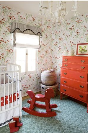 nursery Red Dresser, Red Nursery, Creative Kids Rooms, Changing Table Dresser, Nursery Inspiration, Baby's Room, Inspiration For Kids, Nursery Design