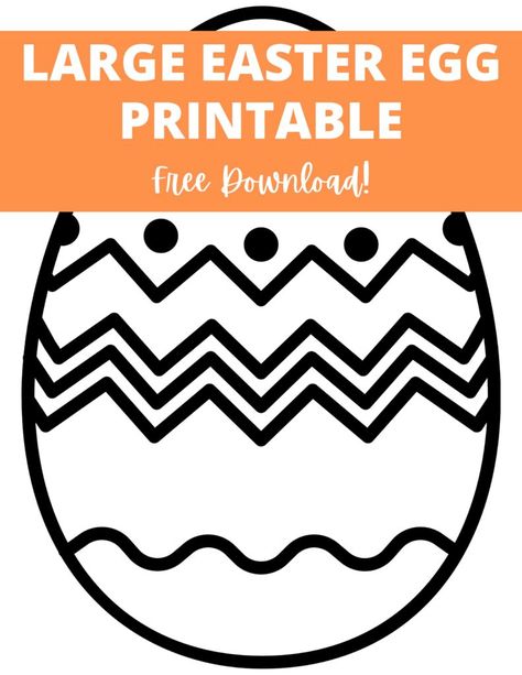 Large easter egg printable template to decorate and color Easter Crafts Preschool Easy Free Printable, Easter Egg Templates Free Printables, Printable Easter Eggs, Egg Printable, Big Easter Eggs, Easter Egg Printable, Easter Egg Template, Egg Template, Cute Halloween Coloring Pages