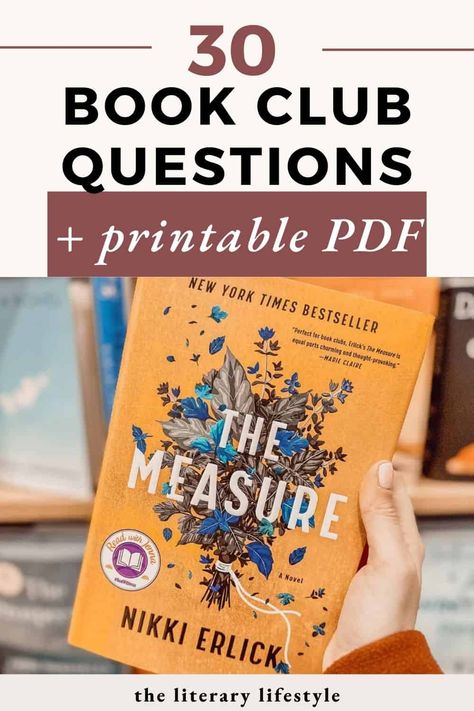 The Measure Book Club Ideas, The Measure Book, The Housemaid Book Club Questions, How To Facilitate A Book Club, Book Club Description, Book Club Questions For Any Book, Book Club Printables, Book Club Ideas, Book Club Snacks