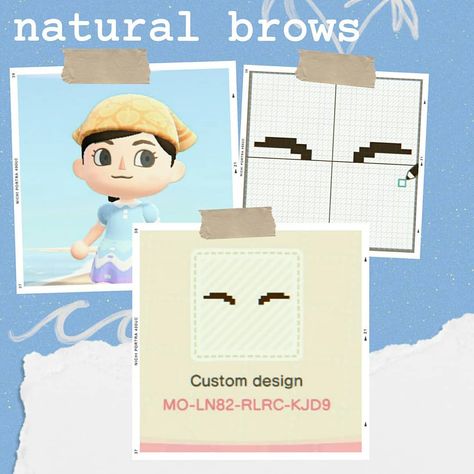 island rep Y on Instagram: “Natural brows updated with design code! Search for code at the Able Sisters or use the pixel template.  #animalcrossingnewhorizons…” Pixel Template, The Able Sisters, Able Sisters, Gratitude Tree, Acnh Qr Codes, Code Design, Codes Animal Crossing, Acnh Patterns, Animal Crossing Clothes