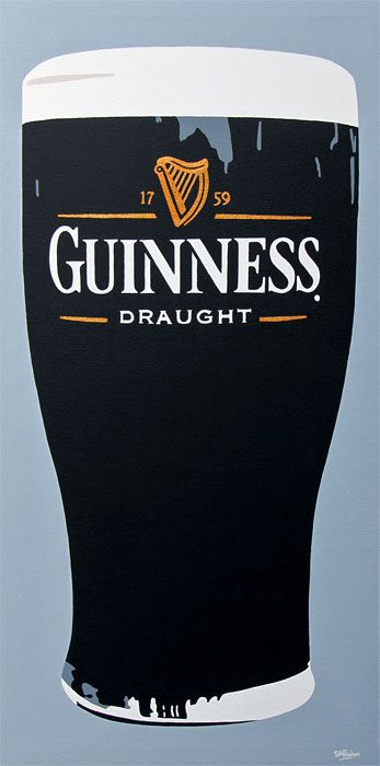 Guinness 20x40 -  large popart painting on canvas painted to order. Guinness Tattoo, Watercolor Cocktails, Beer Drawing, Beer Painting, Guinness Draught, Guinness Beer, Black Stuff, Beer Quotes, Beer Art