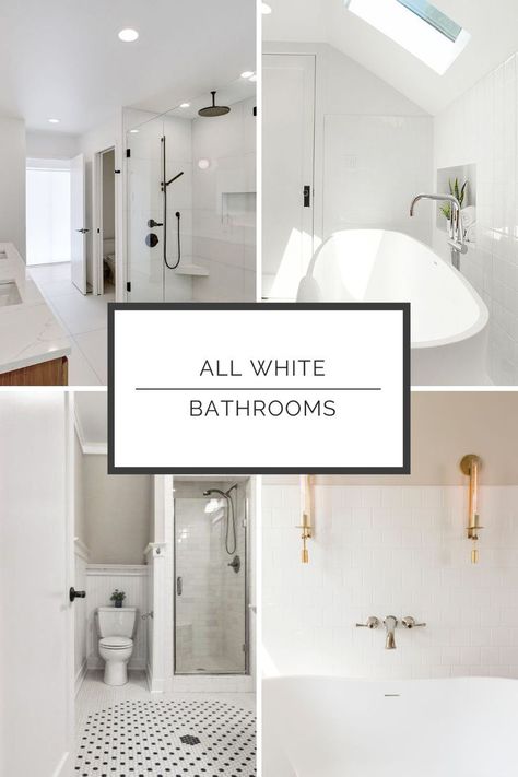 Using a singular color in your bathroom doesn’t have to be boring! Get inspired by these monochromatic white bathroom interiors. . . . #bathroomrenovation #portlandhomeremodel #whitebathroominterior #allwhiteeverything Monochromatic Bathroom, White Bathroom Interior, All White Bathroom, Large Tub, Primary Suite, Home Bathroom, White Home, Maximize Space, White Houses