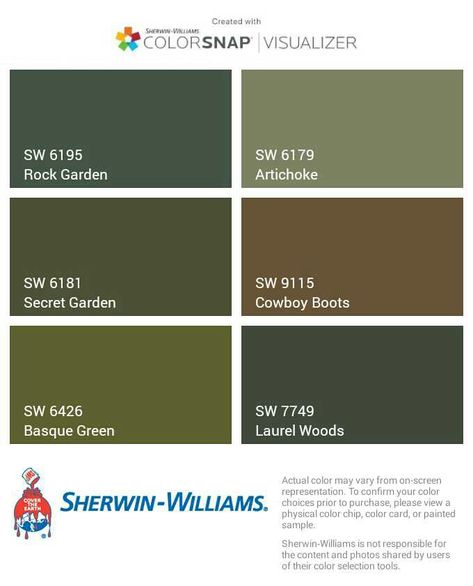 Palette #84 - ARMY Army Colors, Green Palette, Green Paint Colors, Color Chip, Green Colour Palette, Big Boy Room, Green Rooms, Green Paint, Color Card