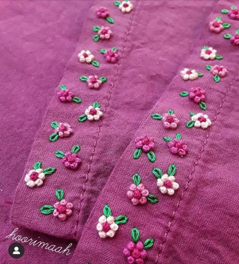 Knot Embroidery, Sulaman Pita, French Knot Embroidery, Simple Hand Embroidery Patterns, Bead Embroidery Tutorial, Hand Embroidery Patterns Flowers, Hand Embroidery Videos, Diy Embroidery Patterns, Hand Embroidery Tutorial