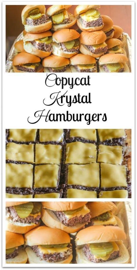 Krystal Burger, Field Meals, Recipes Copycat, Hamburger Recipe, Meat Meals, Sandwiches Wraps, Burger Sliders, Copycat Restaurant Recipes, Hamburger Recipes